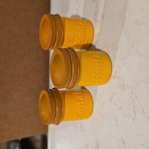 Vintage 1950's Kodak Bright Yellow Film Containers